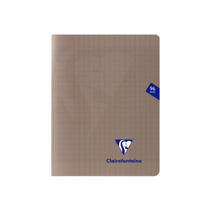 3329683637417-Clairefontaine Mimesys - Cahier polypro 17 x 22 cm - 96 pages - grands carreaux (Seyes) - gris noi-Avant-0