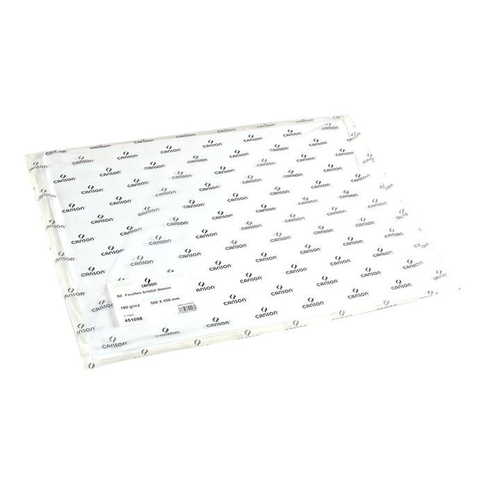 3148954511535-Canson Bristol - Papier à dessin - feuille 50 x 65 cm - 180 g/m² - blanc-Angle gauche-0