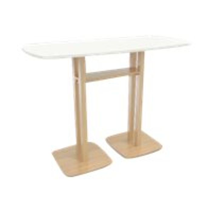 3660141221435-Table haute WOODY 114 cm - pieds sapin - plateau blanc-Angle gauche-0