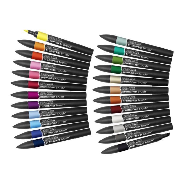 0884955063446-ProMarker brush - Trousse 24 marqueurs - double pointe - étudiant designer-Avant-1