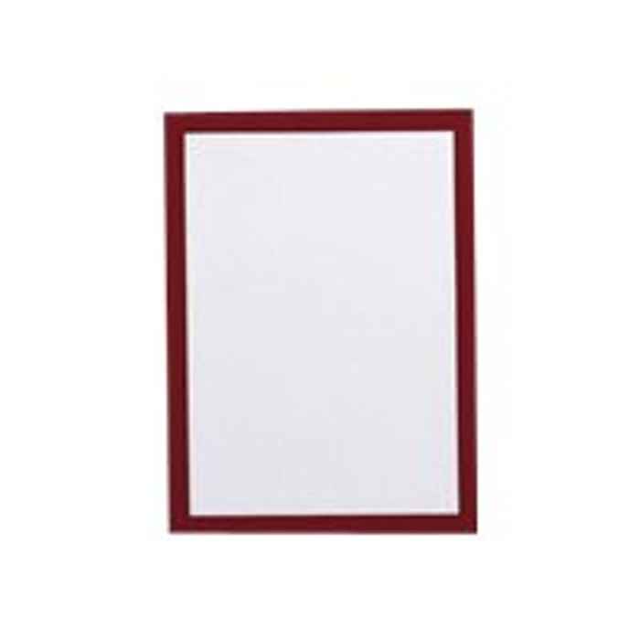 4005546405674-Durable Duraframe Magnetic - 5 Cadres d'affichage magnétiques - A4 - rouge - pour surfaces métal-Avant-2