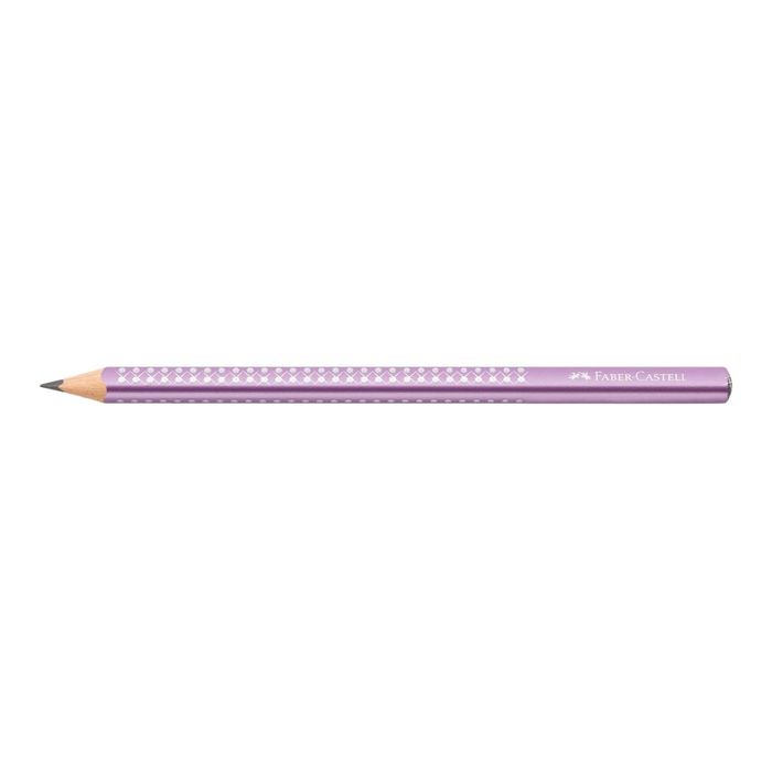 4005401116639-Faber-Castell Jumbo Sparkle - Crayon à papier - B - VIOLET METALLIC-Angle gauche-0