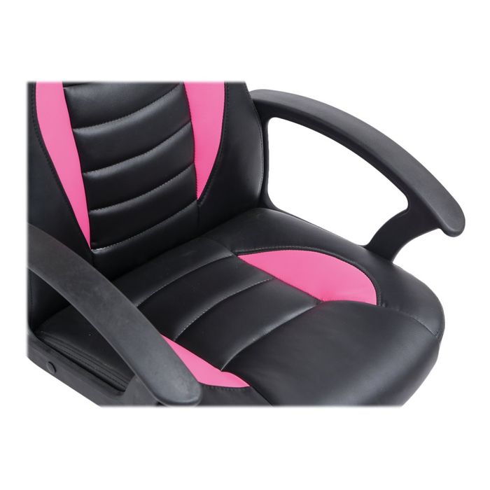 3760185029414-Fauteuil gamer ANZIO - accoudoirs fixes - noir et rose-Gros plan-9