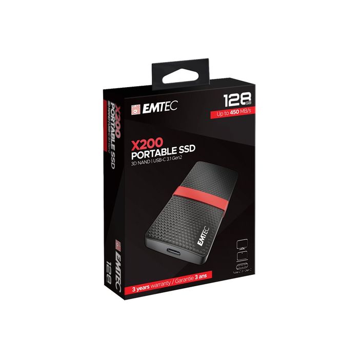 3126170170200-EMTEC SSD Power Plus X200 - Disque SSD - 128 Go - USB 3.1 Gen 1-Angle gauche-4