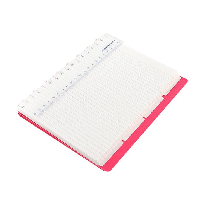 5015142269418-Filofax Saffiano - Carnet de notes à spirale A5 - rose fluo-Angle droit-1