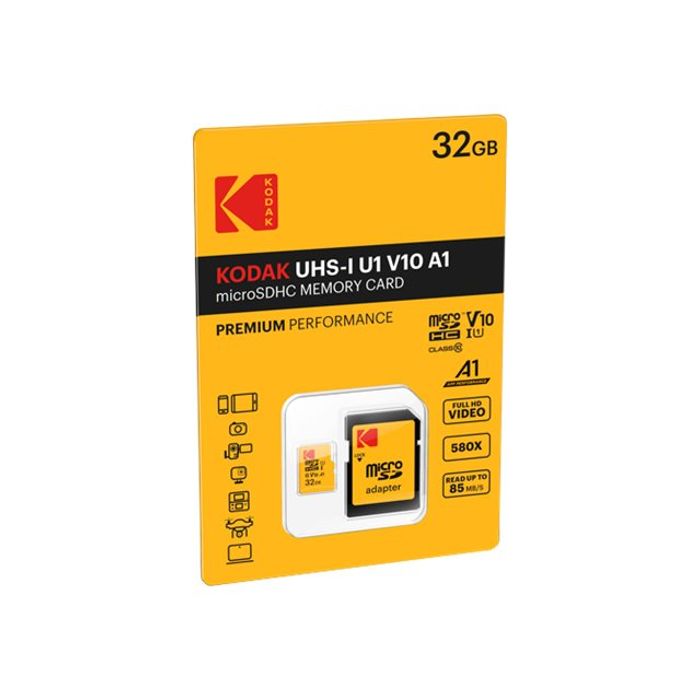 3126170143570-Kodak - carte mémoire 32 Go - Class 10 - micro SDHC UHS-I U1-Angle gauche-0