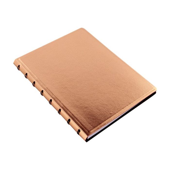 5015142263256-Filofax Saffiano - Carnet de notes à spirale A5 - or rose métallisé-Angle gauche-2