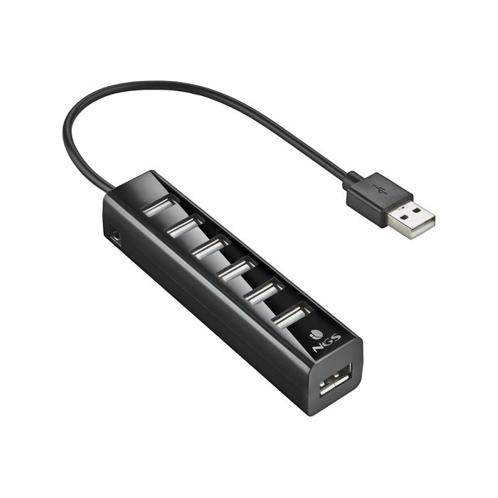 8435430621051-NGS IHUB7 TINY - Hub 7 ports USB 2.0 avec alimentation externe -Angle gauche-0