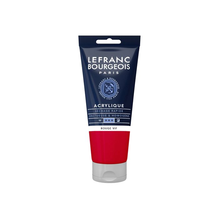 3013643003502-Lefranc Bourgeois - Peinture acrylique - rouge vif - 80 ml-Avant-0