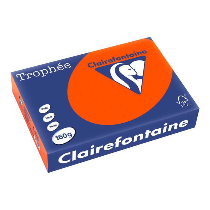 3329680102109-Clairefontaine Trophée - Papier couleur - A4 (210 x 297 mm) - 160 g/m² - Ramette de 250 f-Angle gauche-0