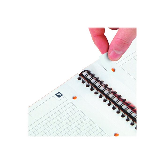 3020120017013-Oxford Meetingbook - Cahier à spirale A4 (21x29,7 cm) - 160 pages - petis carreaux (5x5 mm)-Gros plan-12
