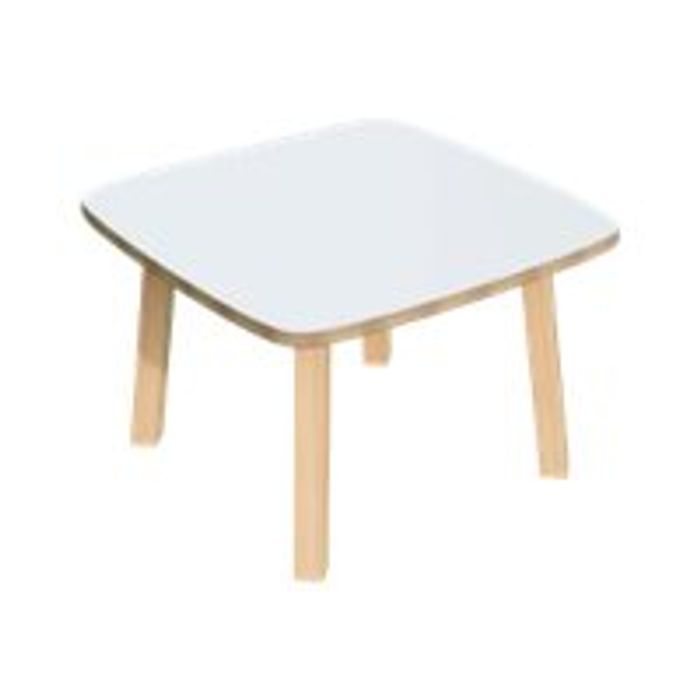 3660141220742-Table basse WOODY - L60 x H40 x P60 cm - plateau blanc-Angle gauche-0