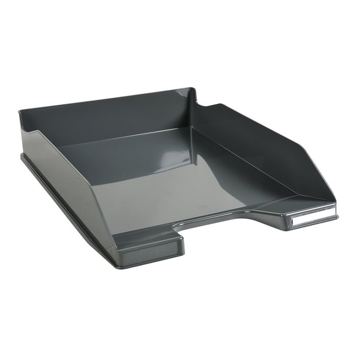 9002493014770-Exacompta COMBO Glossy - 6 Corbeilles à courrier gris anthracite-Angle gauche-1