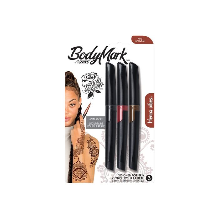 3086123570931-BIC BodyMark Henna Vibes - 3 marqueurs tatoo + 2 pochoirs-Avant-0