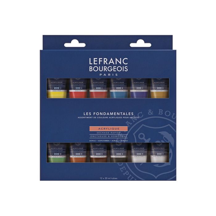 3013643003410-Lefranc & Bourgeois - Set de peinture acrylique - 12 couleurs - 20 ml-Avant-0