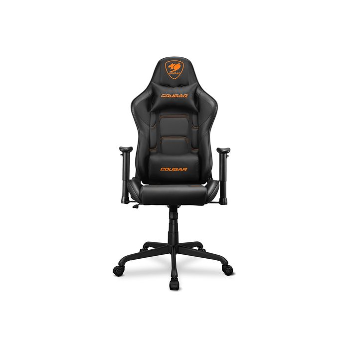 4710483775529-Fauteuil gamer ARMOR Elite - accoudoirs réglables - appui-tête intégré - noir-Avant-0