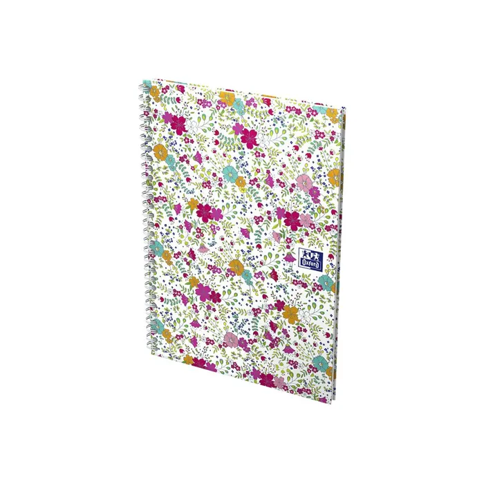 3020120113395-Oxford Floral - Carnet de notes à spirale - B5 - 120 pages - petits carreaux-Angle droit-6