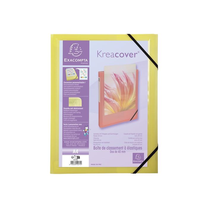 3130630592792-Exacompta Kreacover Pastel - Boîte de classement personnalisable - dos 40 mm - disponible dans différ-Avant-1