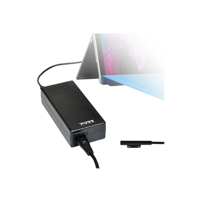 0404000074304-PORT Connect - câble d'alimentation secteur compatible avec MICROSOFT SURFACE-Angle gauche-1