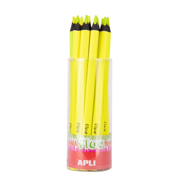 8410782175049-Apli Agipa - Crayon de couleur triangulaire Jumbo - jaune fluo--0