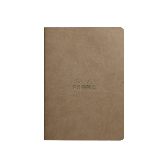 3037921164044-RHODIA Rhodiarama - Carnet de notes - A5 - 64 pages - ligné - taupe-Avant-0