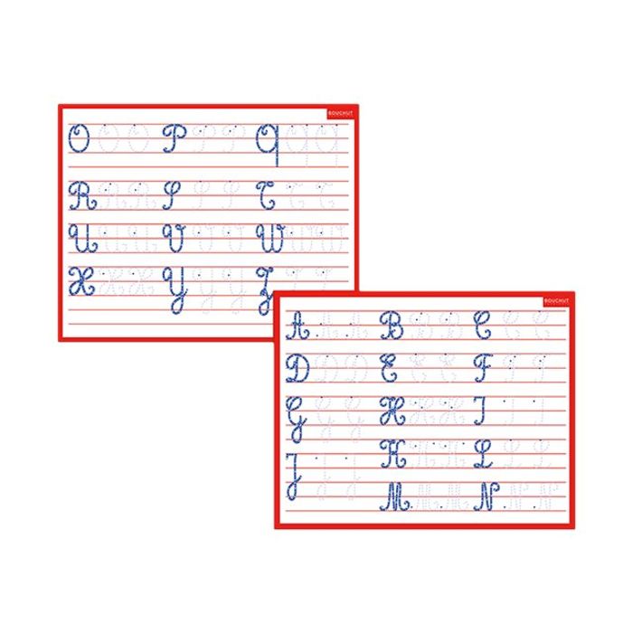 3592930010350-Bouchut - Ardoise mini - Alphabet Majuscules - 26 x 21 cm - double face - rouge-Avant-0