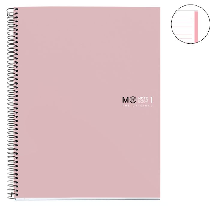 8422593499665-THE ORIGINAL NOTEBOOK, couverture rigide, A4, lignes horizontales, 80 feuilles de 1 couleur, Miquelrius--1