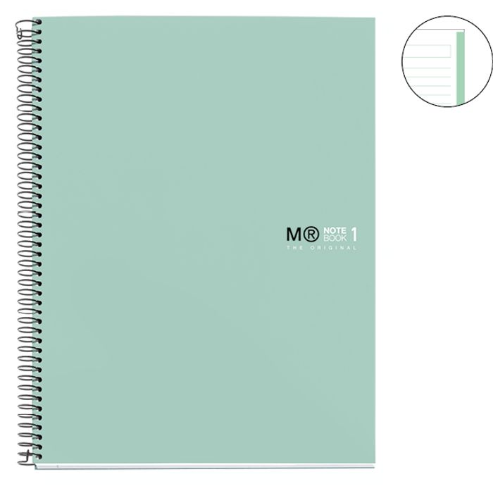 8422593499672-THE ORIGINAL NOTEBOOK, couverture rigide, A4, lignes horizontales, 80 feuilles de 1 couleur, Miquelrius--1