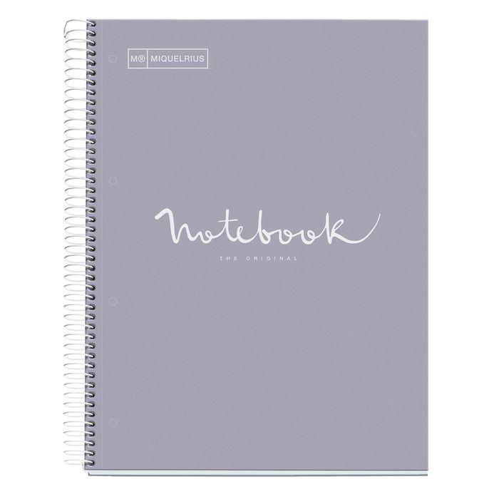 8422593466261-Notebook Emotions, couverture rigide, A4, quadrillage 5x5 mm,  80 feuilles de 1 couleur, Miquelrius, Gr--0