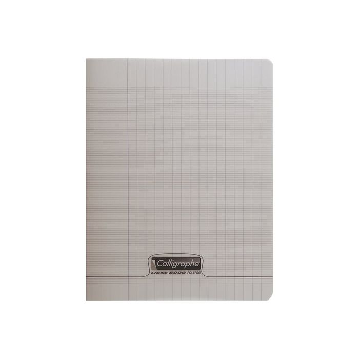 3210330181264-Calligraphe 8000 - Cahier polypro 17 x 22 cm - 96 pages - grands carreaux (Seyes) - gris-Avant-0