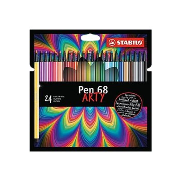 4006381547048-STABILO Pen 68 ARTY - 24 Feutres - couleurs assorties-Avant-0