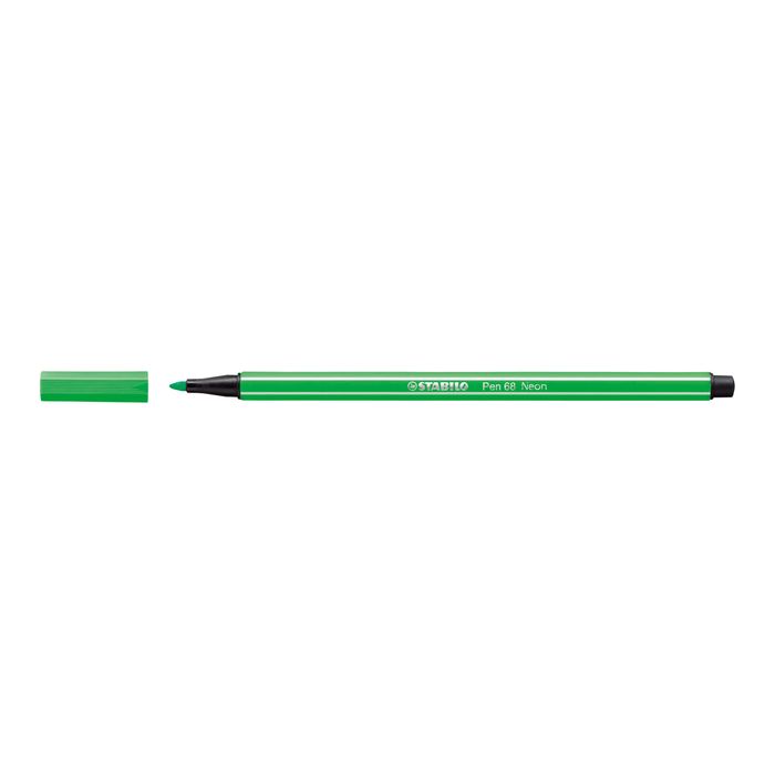 4006381121071-STABILO Pen 68 - Feutre pointe moyenne - vert fluo-Angle gauche-1