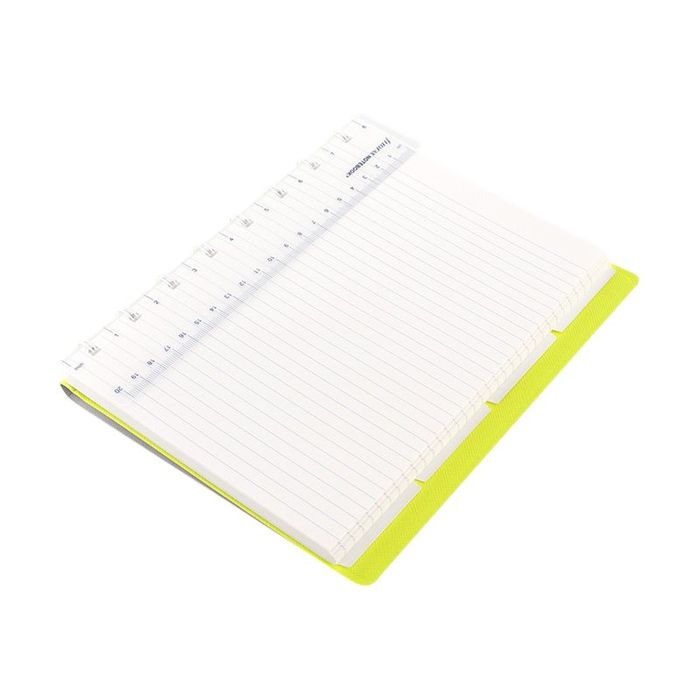 5015142269395-Filofax Saffiano - Carnet de notes à spirale A5 - gris/jaune fluo-Angle droit-1