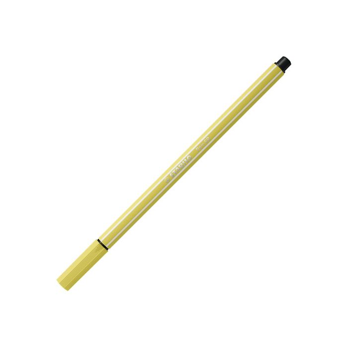 4006381578660-STABILO Pen 68 - Feutre pointe moyenne - jaune moutarde-Angle gauche-0