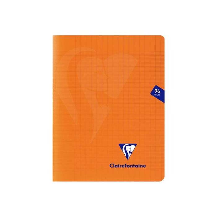 3329683837411-Clairefontaine Mimesys - Cahier polypro 17 x 22 cm - 96 pages - grands carreaux (Seyes) - orange-Avant-0