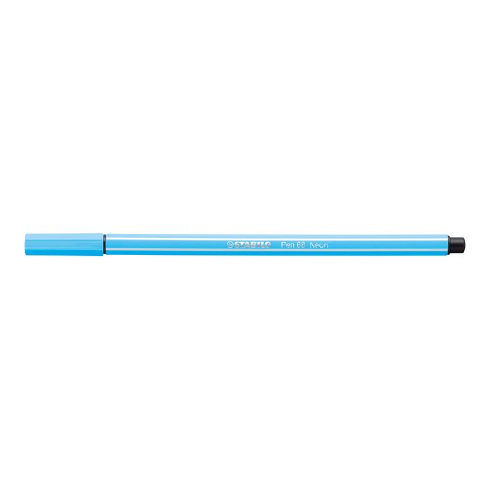 4006381121064-STABILO Pen 68 - Feutre pointe moyenne - bleu fluo-Angle gauche-1