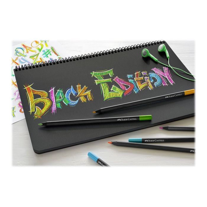 4005401164128-Faber-Castell Black Edition - 12 crayons de couleur - couleurs assorties-Angle gauche-3