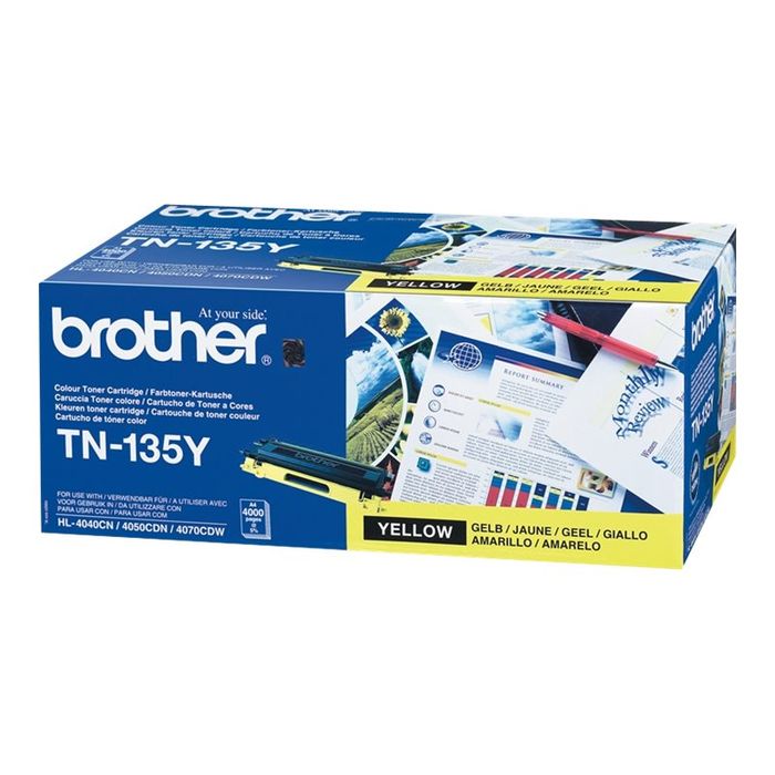 4977766648165-Brother TN135 - jaune - cartouche laser d'origine-Angle droit-2