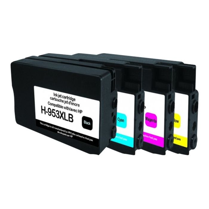 3584770830977-Cartouche compatible HP 953XL - pack de 4 - noir, cyan, magenta, jaune - Uprint-Angle gauche-0