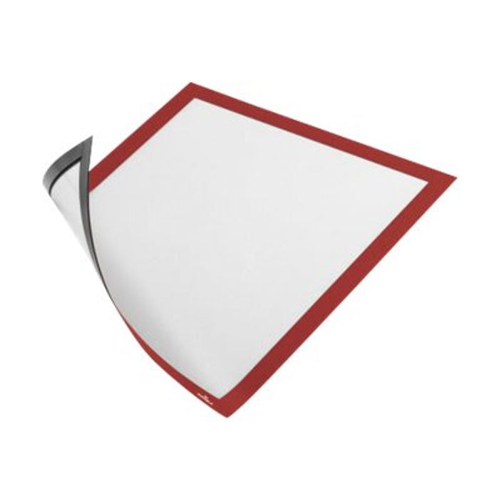 4005546405674-Durable Duraframe Magnetic - 5 Cadres d'affichage magnétiques - A4 - rouge - pour surfaces -Angle droit-1