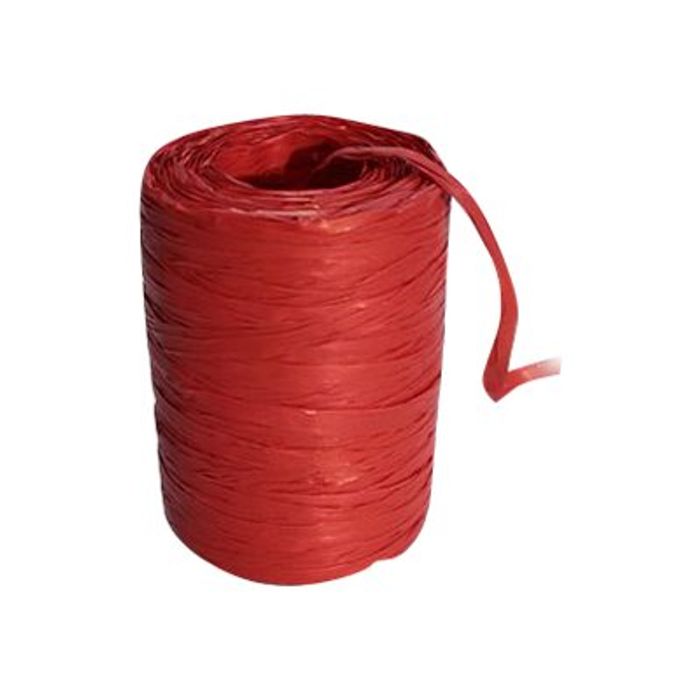 3065506019069-Maildor - Pelote de raphia synthétique - ruban d'emballage 100 m - rouge-Avant-0