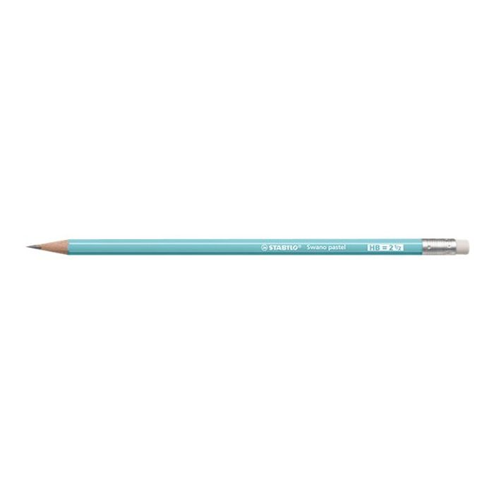 4006381553636-STABILO - Crayon à papier - HB - bleu pastel - embout gomme-Angle gauche-0