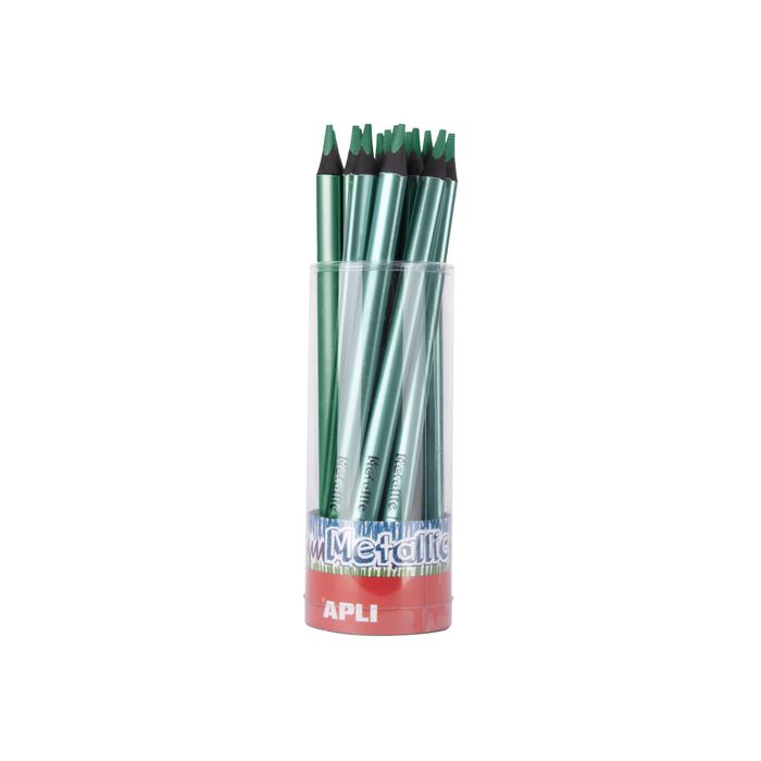 8410782175148-Apli Agipa - Crayon de couleur triangulaire Jumbo - vert métallique-Avant-0