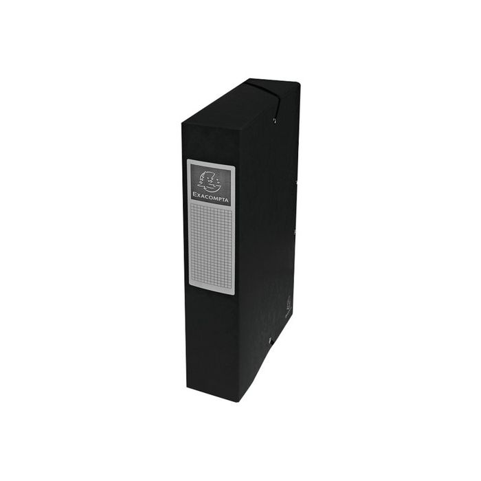 3130632506018-Exacompta Exabox - 8 Boîtes de classement en carte lustrée - dos 60 mm - noir-Angle gauche-1