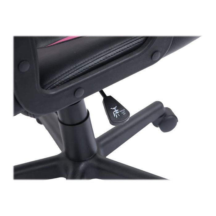 3760185029414-Fauteuil gamer ANZIO - accoudoirs fixes - noir et rose-Gros plan-6