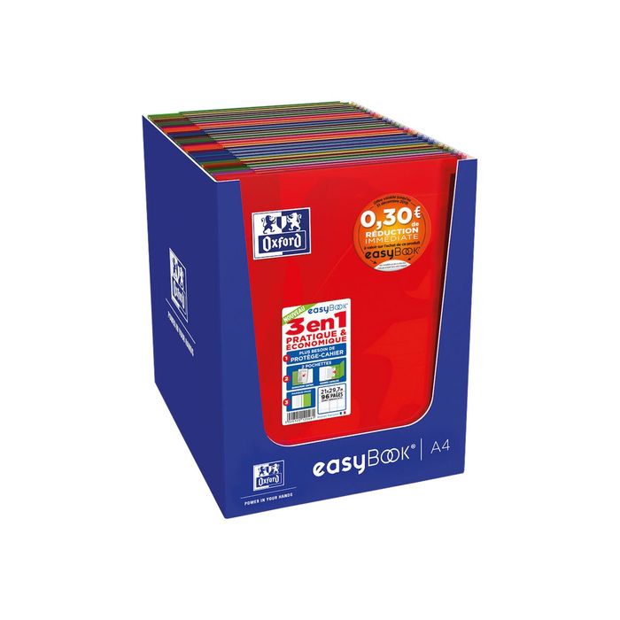 3020120119922-Oxford Easy Book - Cahier polypro A4 (21x29,7 cm) - 96 pages - grands carreaux (Seyes) - disponib-Angle gauche-2