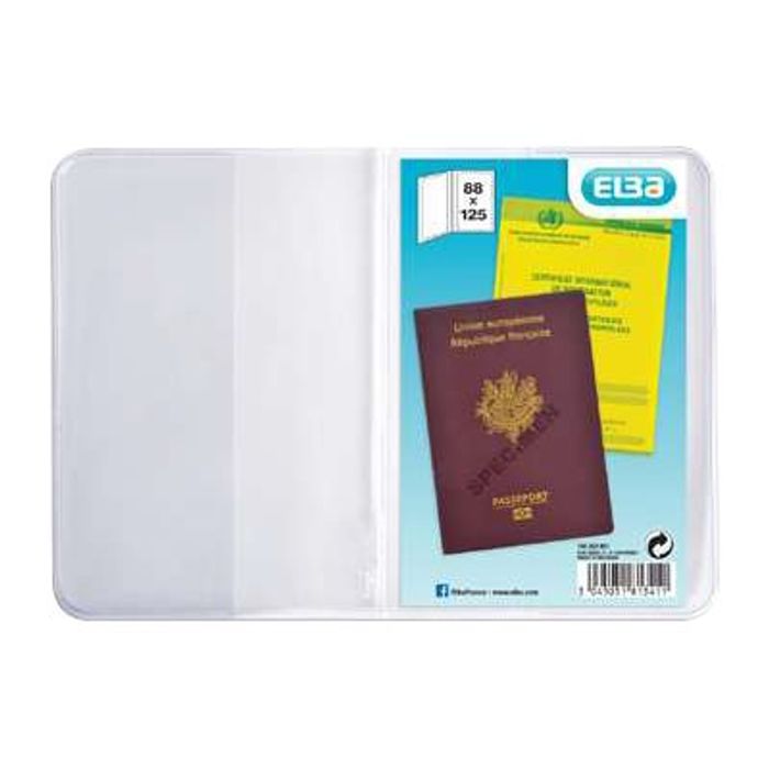 3045051813411-Etui pour passeport Oxford - 2 volets - PVC 20/100e - incolore-Avant-1