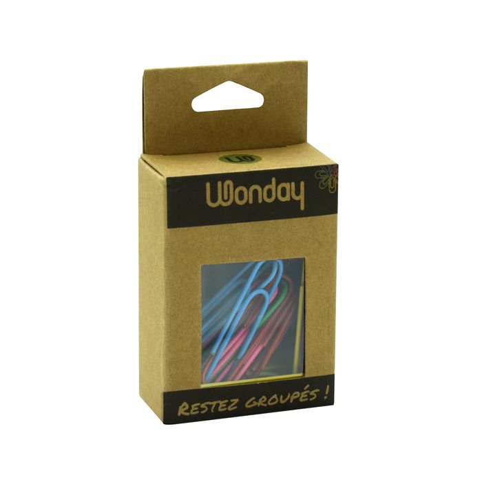 3701254707352-Wonday - 20 Trombones géants attaches-lettres - 50 mm - couleurs assorties--0