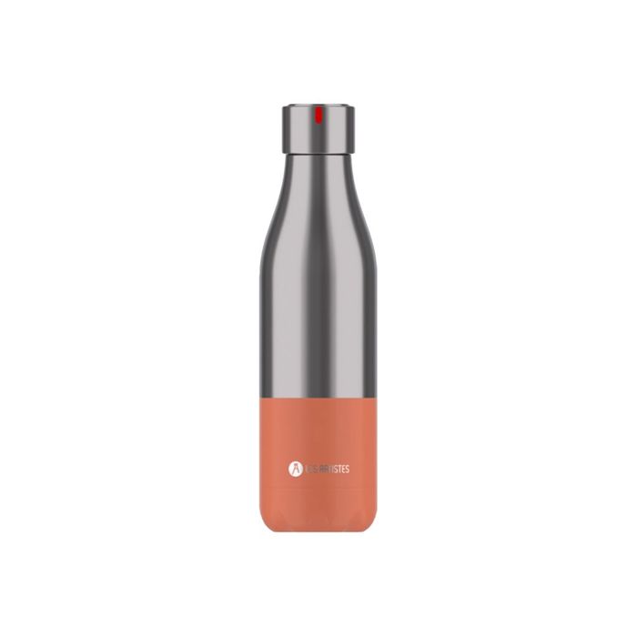 3614300042454-Les Artistes Paris - Gourde Bouteille isotherme 500 ml - inox et rose - acier inoxydable-Avant-0