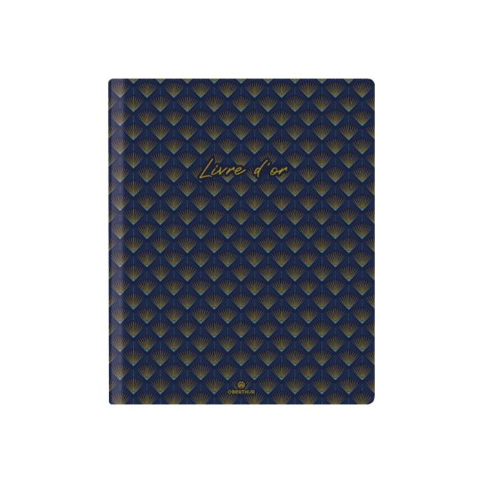 3664447158587-Oberthur Versailles - Livre d'or souple - 22 x 27 cm - 200 pages - bleu marine-Avant-0